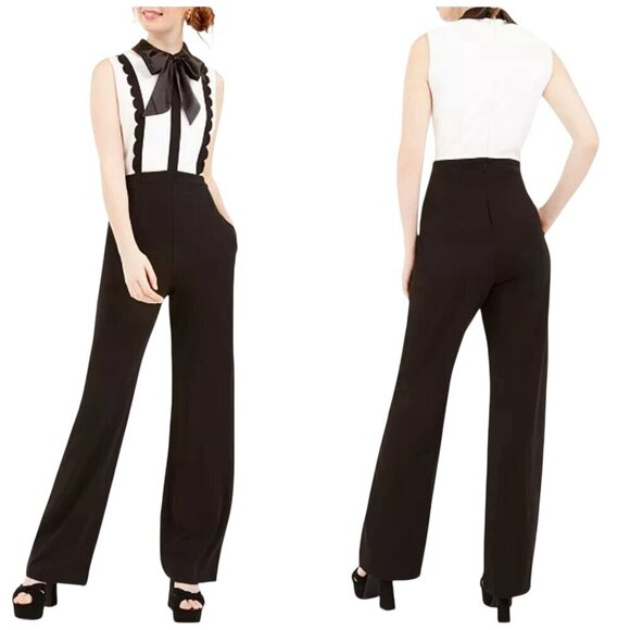 Betsey Johnson Pants - Betsey Johnson Black & White Bow Tie Jumpsuit – Size 14